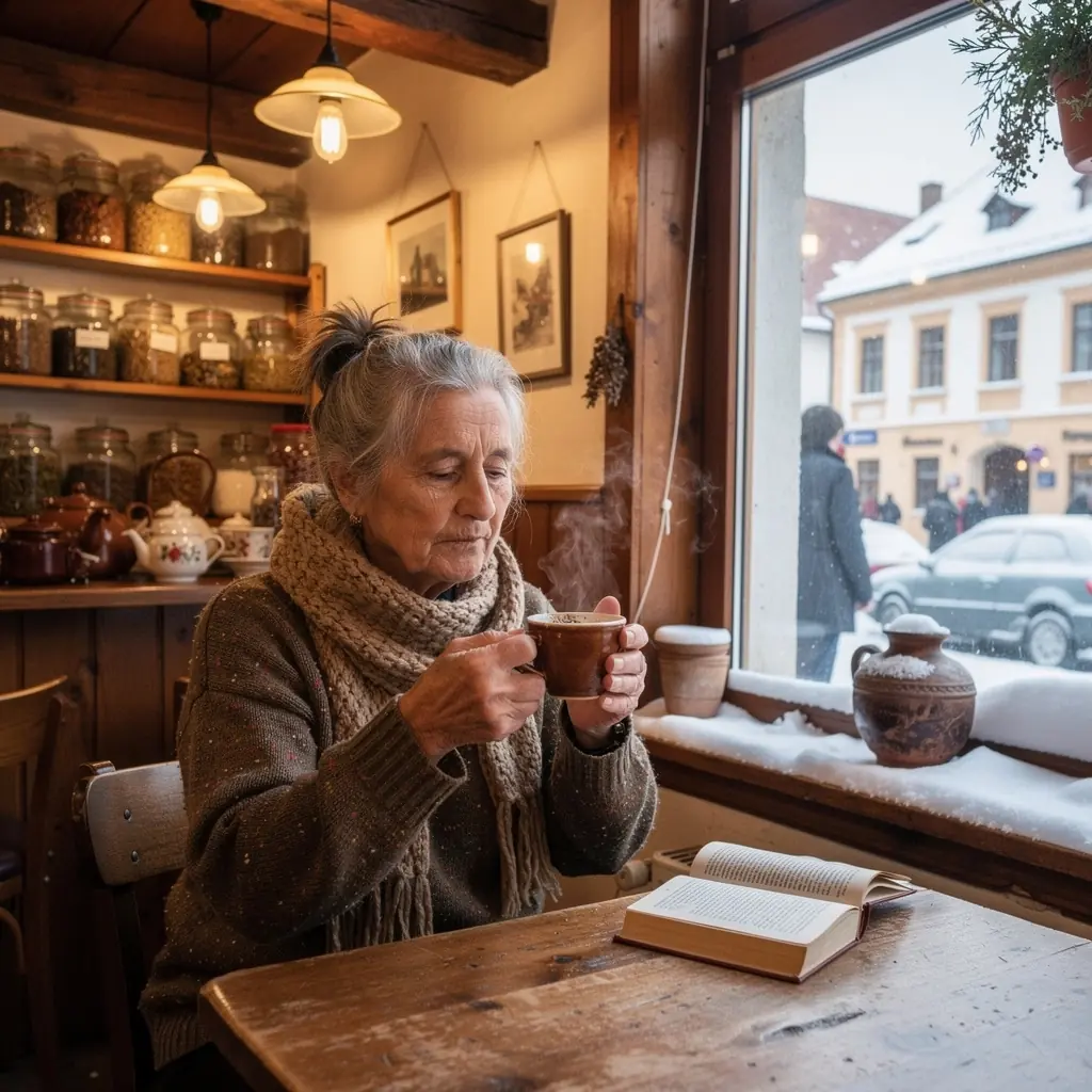 Ručne vyrábané čajové doplnky a keramika s tradičnými vzormi.